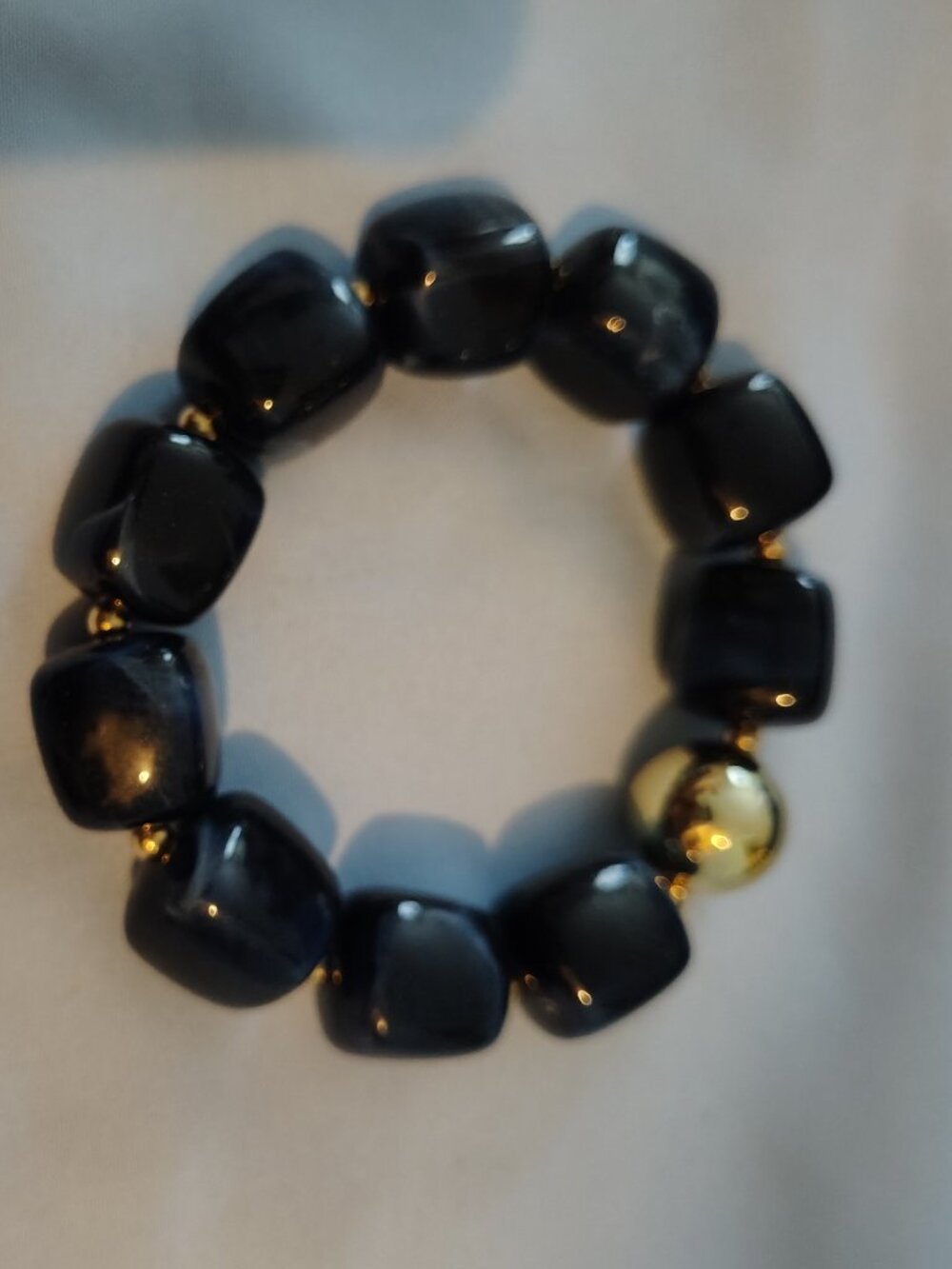 Chunky Beaded Bracelets (Black)